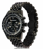 Emporio Armani Tazio Chronograph Matte Black Dial Black PVD-Plated Stainless Men's Watch - AR5989
