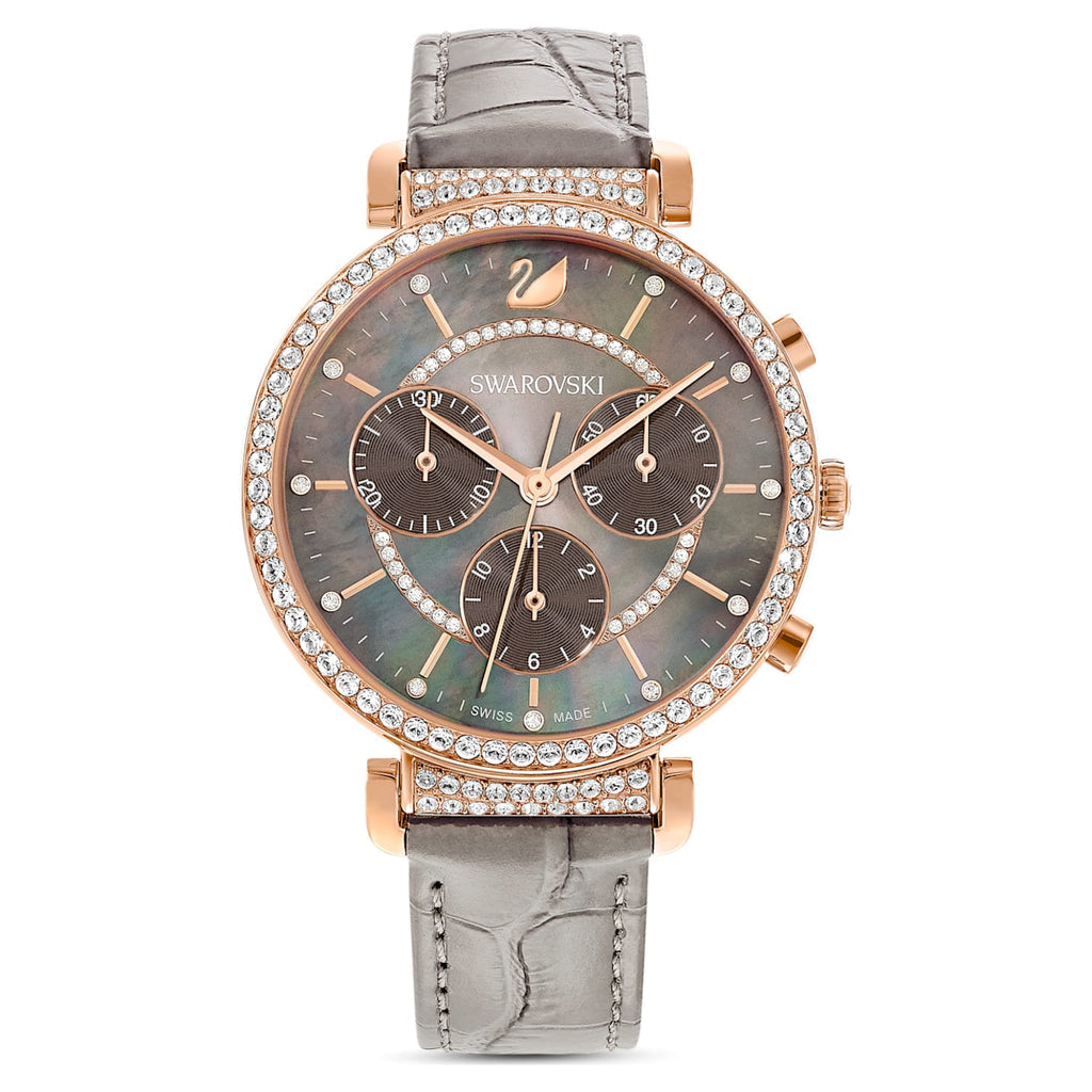 Swarovski Passage Chrono Chronograph Crystal Taupe Dial Rose Gold Tone Women's Watch 5580348 Main image