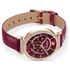 Swarovski Passage Chrono Crystal Cupchain Bezel Red Dial Rose Gold Tone Women's Watch 5580345