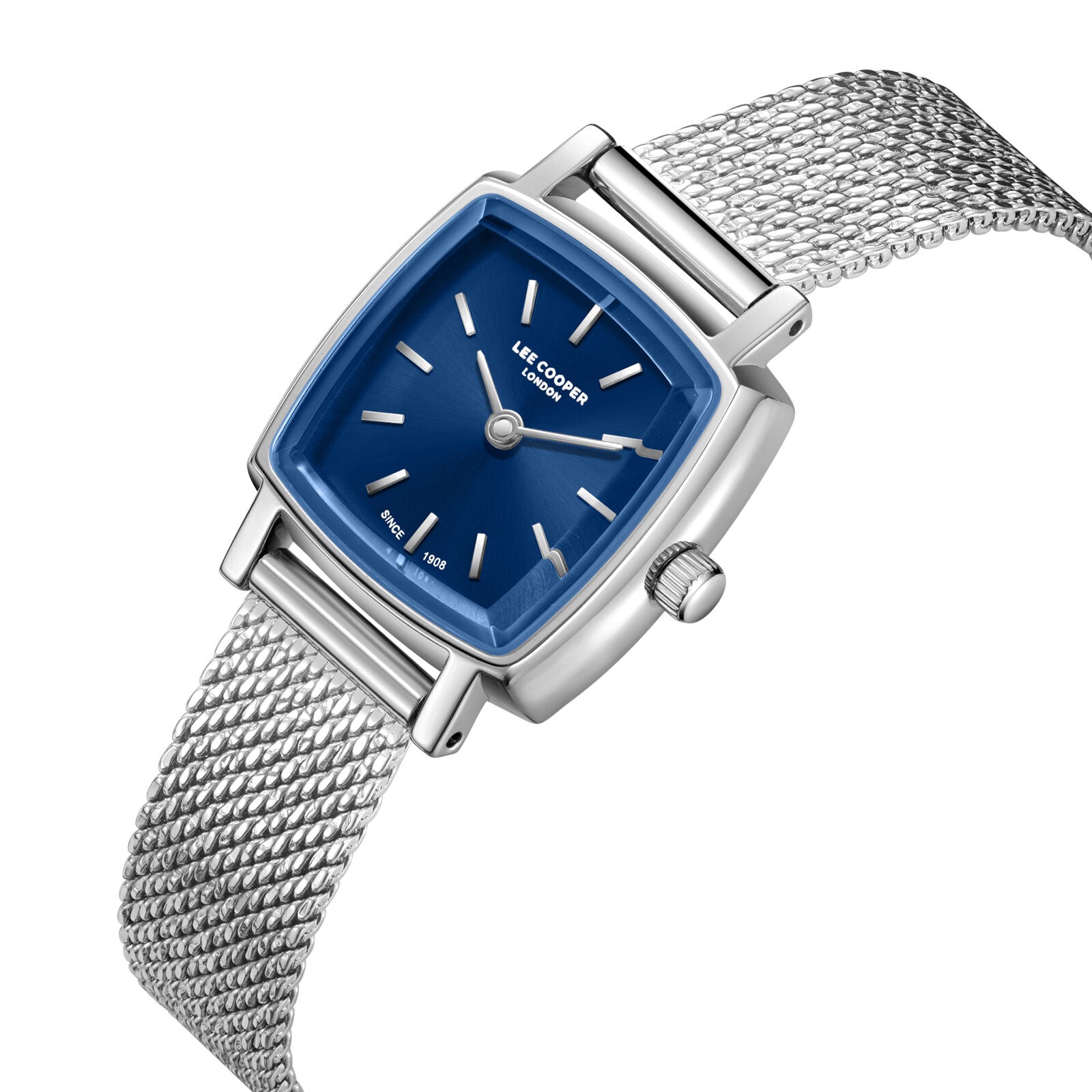 Lee Cooper Square Blue Dial Silver Mesh Watch - LC08280.390 Secundaire afbeelding
