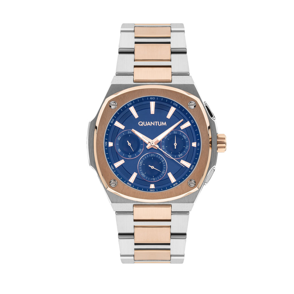 Quantum Adrenaline Patterned Multi-Function Blue Dial Two-Tone Watch ADG1032.590