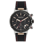 Quantum Chronograph Black Strap Black Dial Sporty Date Watch HNG956.351