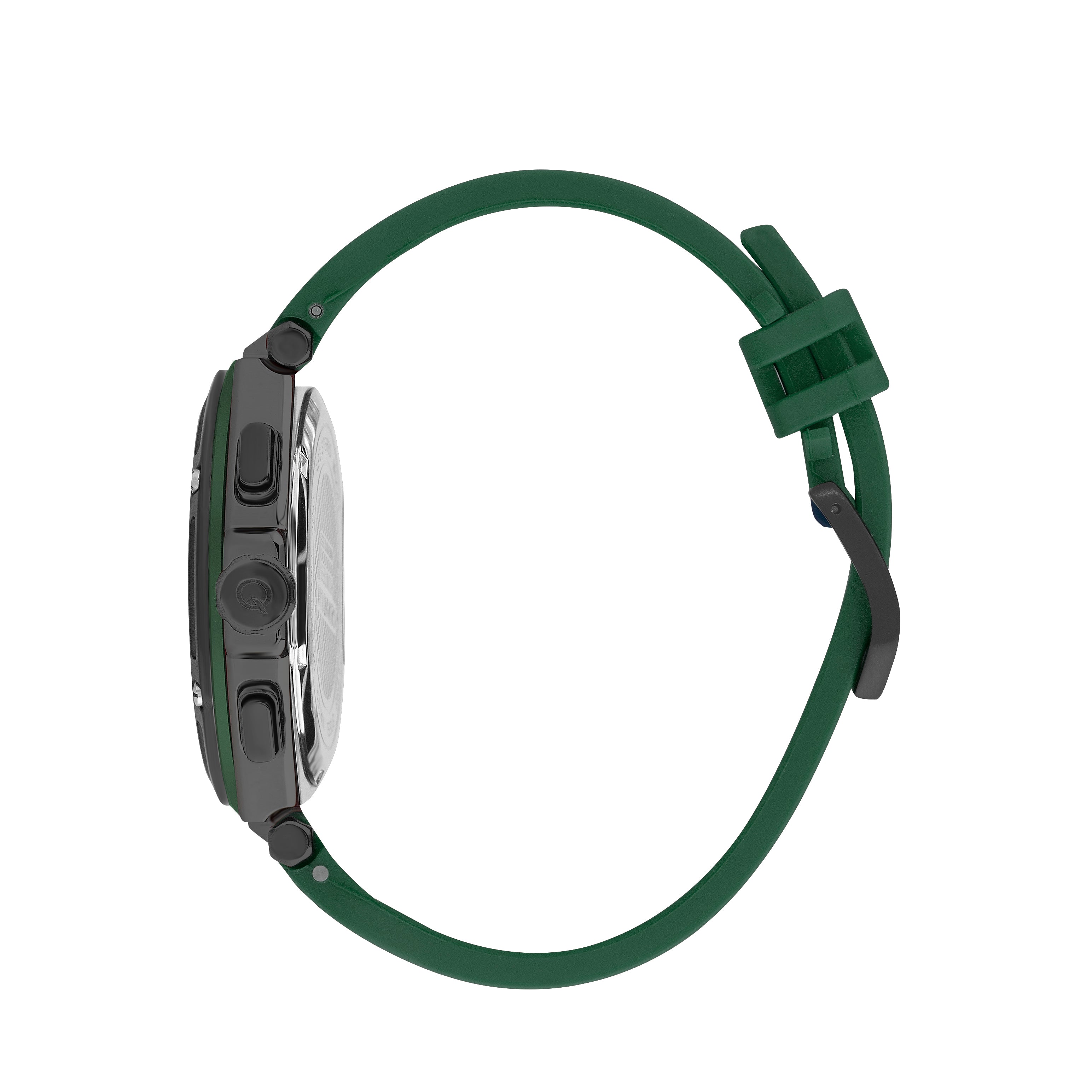 Quantum Hunter Chronograph Green Strap Black Dial Date Watch HNG1010.656 Secondary image
