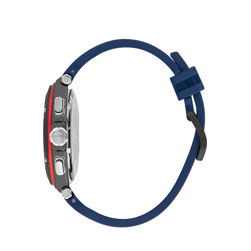 Quantum Hunter All Dark Blue & Gunmetal Chronograph Date Watch HNG1010.099