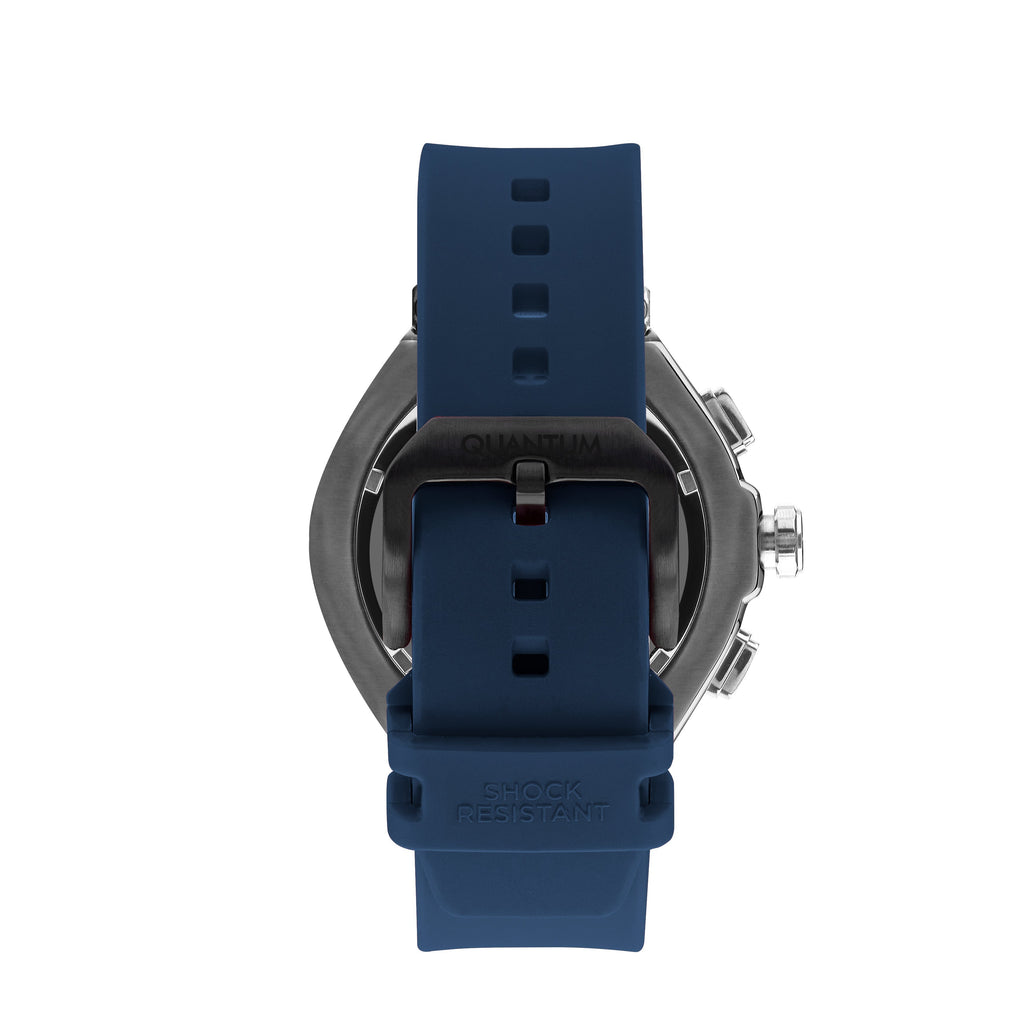 Quantum Hunter All Dark Blue & Gunmetal Chronograph Date Watch HNG1010.099