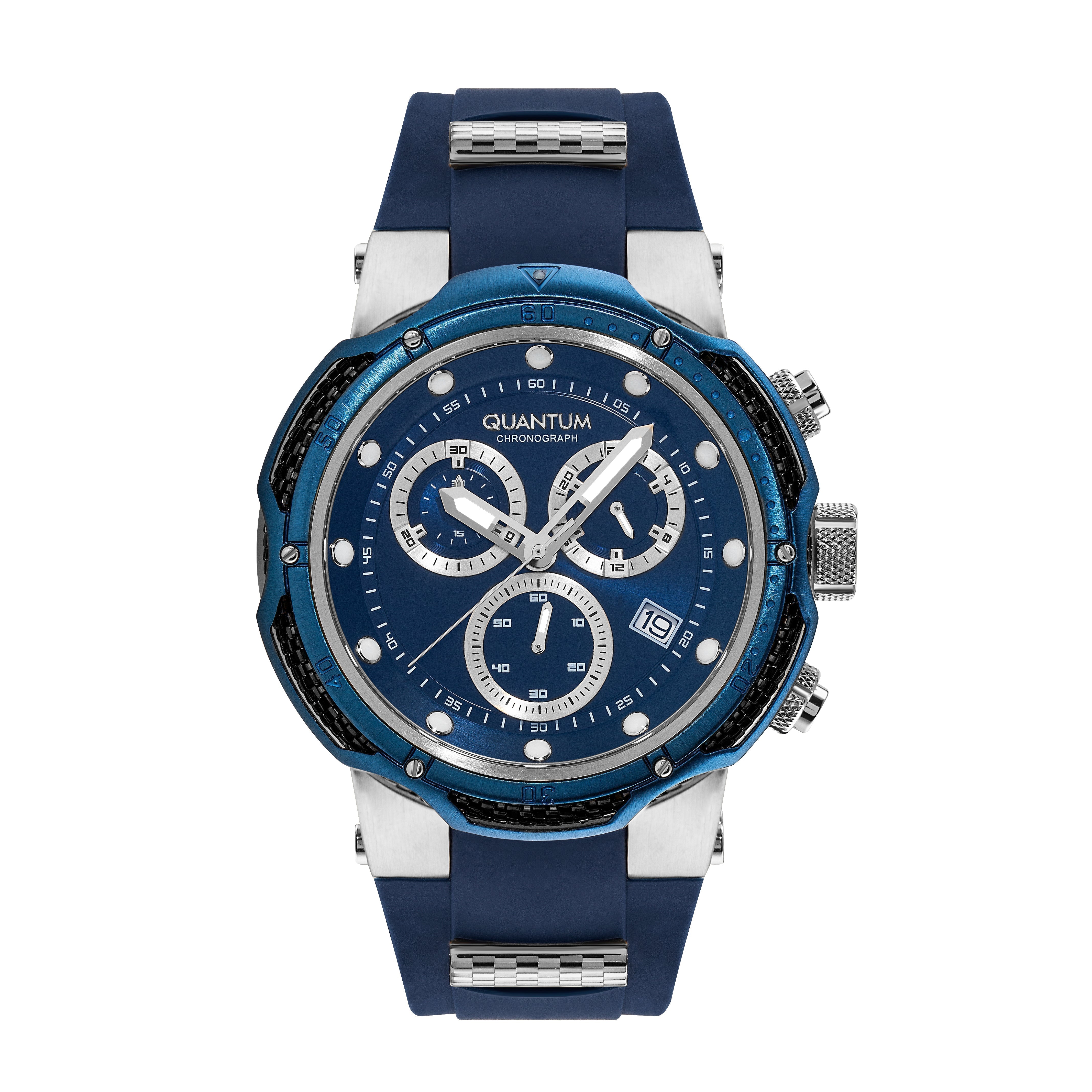 Quantum Hunter Dark Blue Chronograph Date Watch HNG1051.399 Hoofdafbeelding