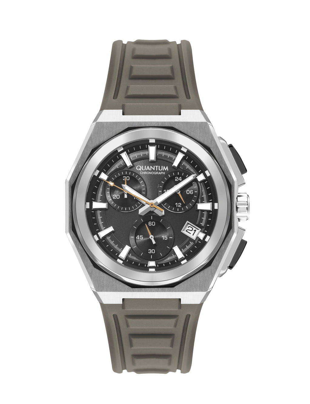 Quantum Multi-Function Beige Strap Black Dial Silver Watch PWG1078.357