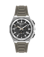 Quantum Multifunction Beige Strap Black Dial Silver Watch PWG1078.357