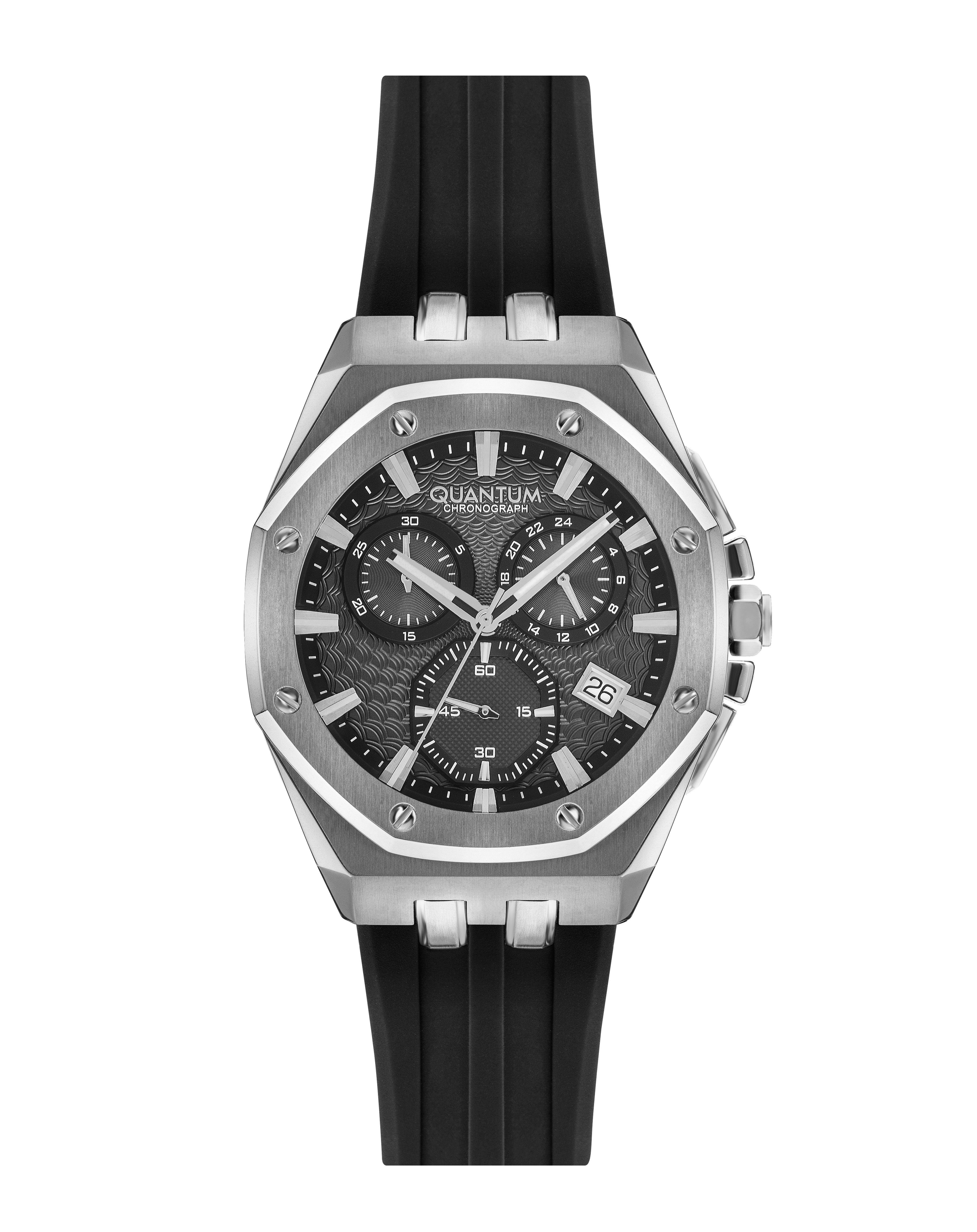 Quantum Multifunction Black Strap Gun Dial Date Watch HNG949.351 Main image