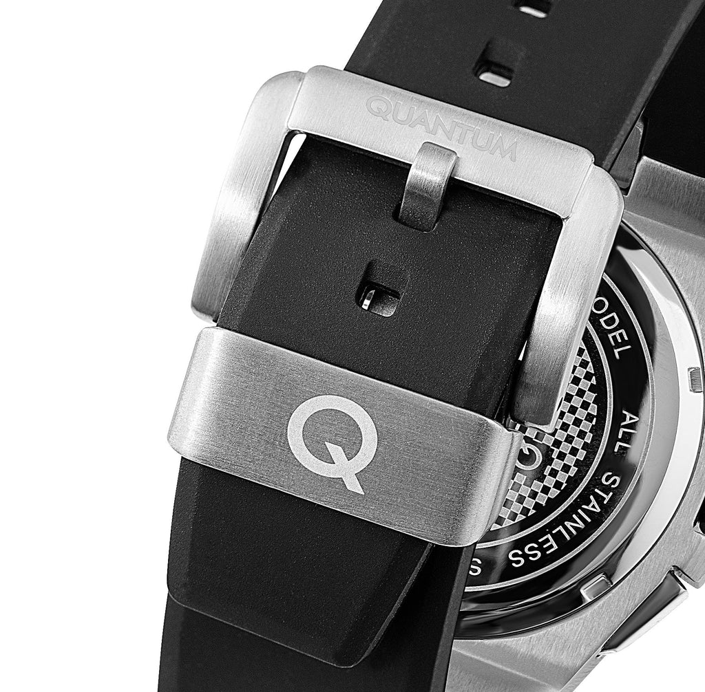 Quantum Multifunction Black Strap Gun Dial Date Watch HNG949.351