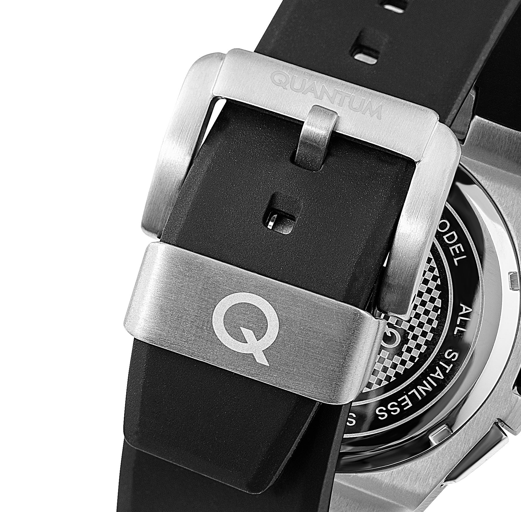 Quantum Multifunction Black Strap Gun Dial Date Watch HNG949.351