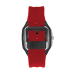 Quantum Chronograph Black Dial Red Strap Square Watch HNG1033.658