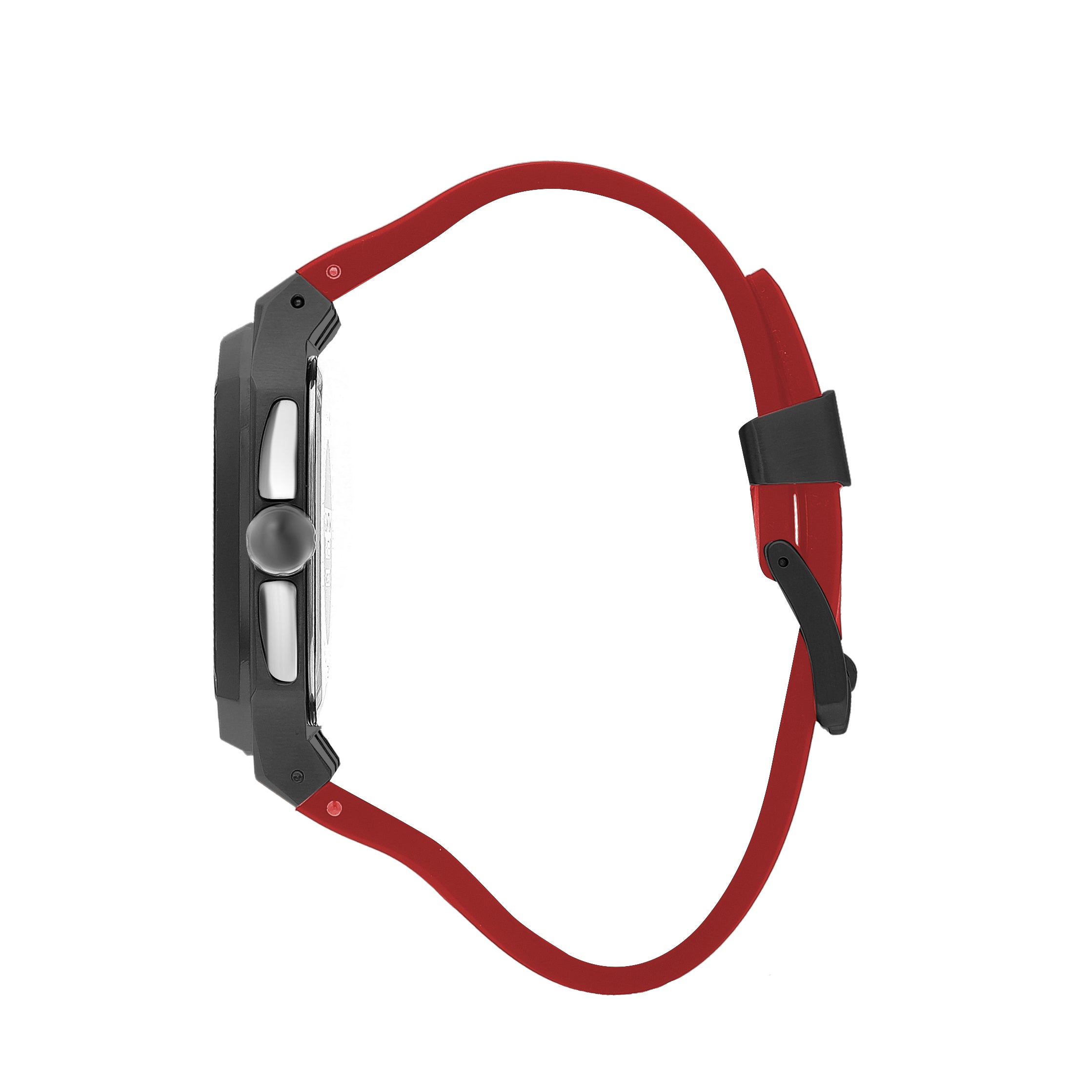 Quantum Chronograph Black Dial Red Strap Square Watch HNG1033.658 Secondary image
