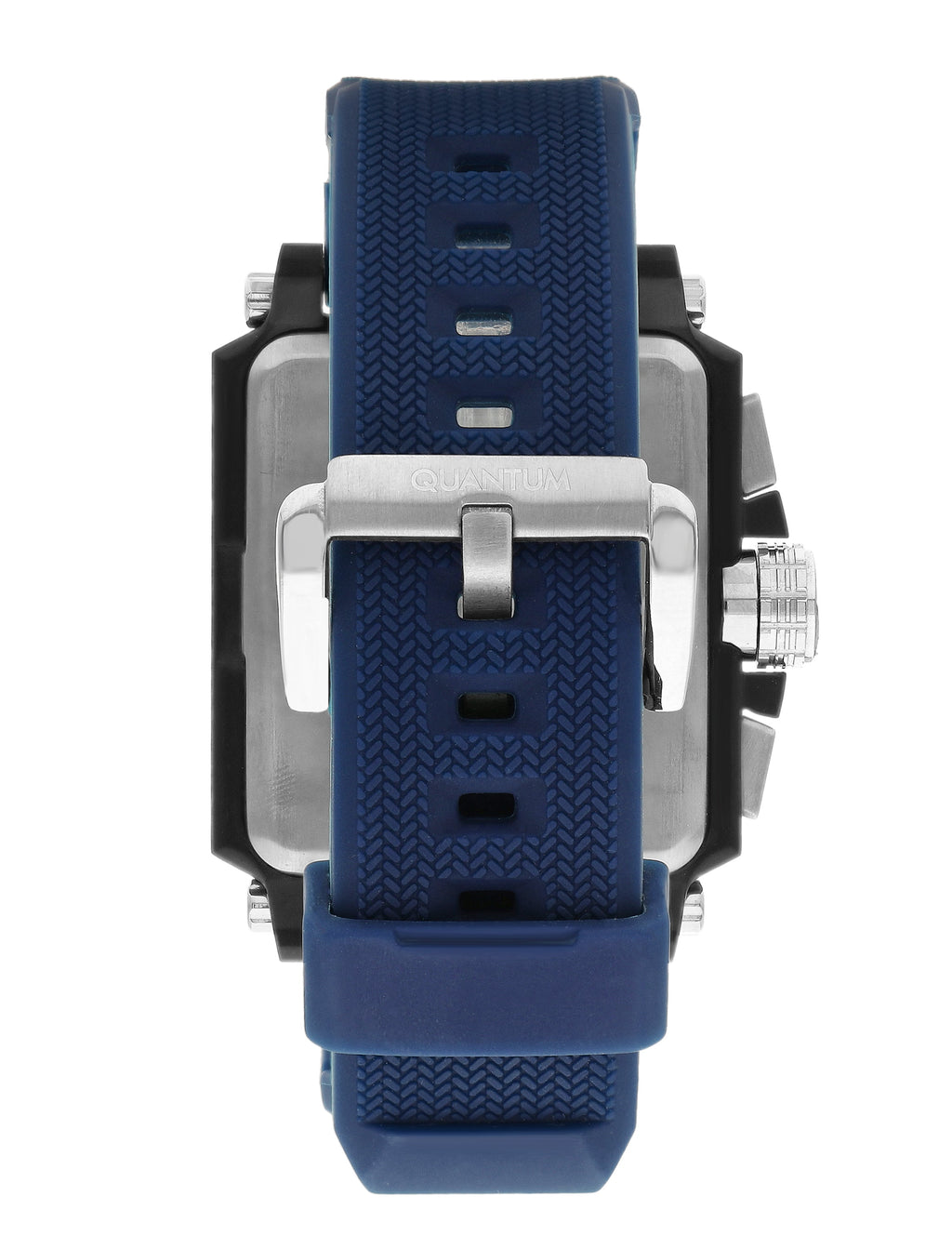 Quantum Multifunction Blue Dial Blue Strap Square Watch HNG969.090