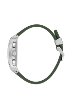 Quantum Chronograph All Green Silver Case Watch HNG997.375