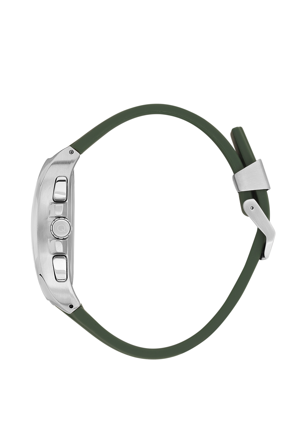 Quantum Chronograph All Green Silver Case Watch HNG997.375