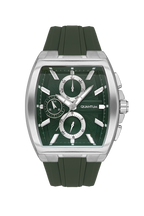 Quantum Chronograph All Green Silver Case Watch HNG997.375