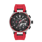 Quantum Chronograph Red Strap Black Dial Date Watch HNG1010.359