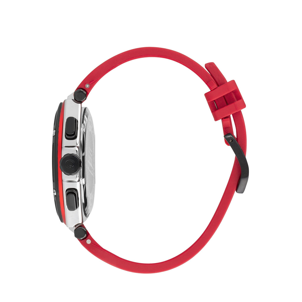 Quantum Chronograph Red Strap Black Dial Date Watch HNG1010.359