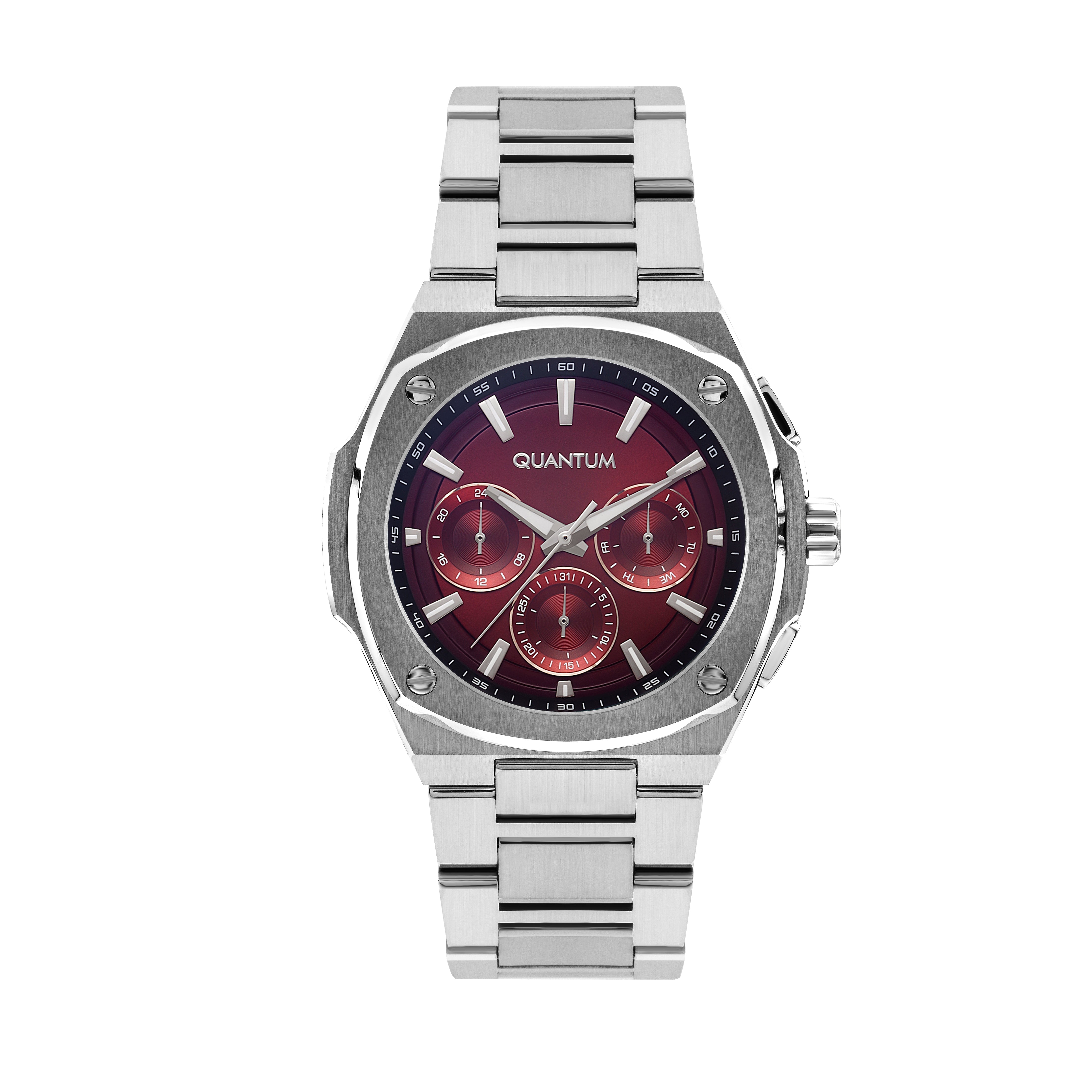 Quantum Multifunction Red Dial Silver Watch ADG1032.380 Hoofdafbeelding