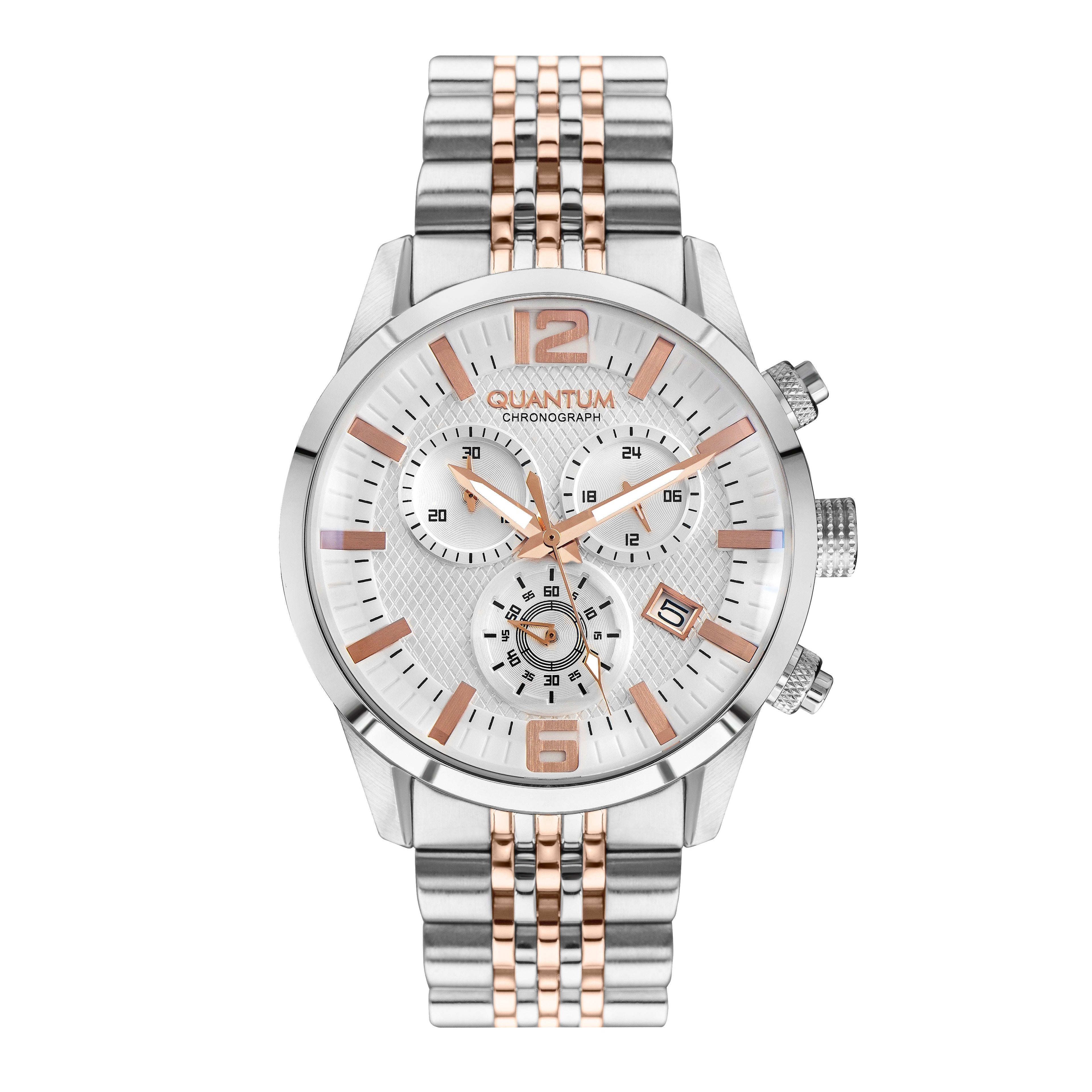 Quantum Chronograph Rose Gold & Silver Classic Watch ADG1016.530