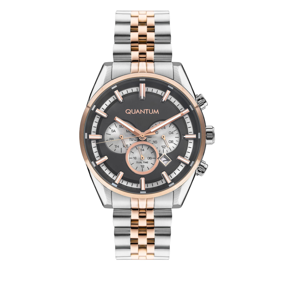 Quantum Unique Gun Dial Multifunction Two-Tone Watch PWG987.550
