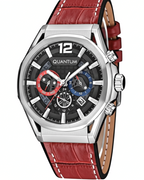 Quantum MultiFunction Calendar Gunmetal Dial Red Silicon strap Watch PWG970.358