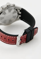 Quantum MultiFunction Calendar Gunmetal Dial Red Silicon strap Watch PWG970.358
