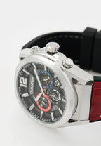 Quantum MultiFunction Calendar Gunmetal Dial Red Silicon strap Watch PWG970.358