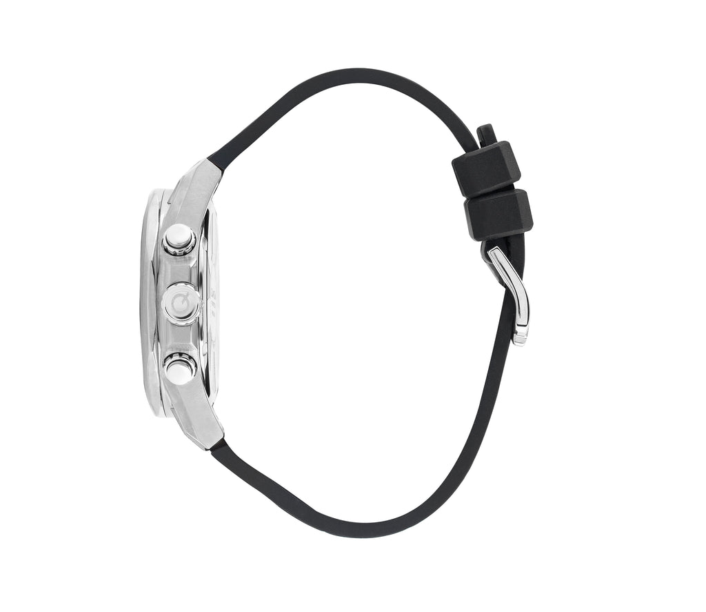 Quantum Powertech Blue Dial Blue Leather Chronograph Silver Case Watch PWG970.699