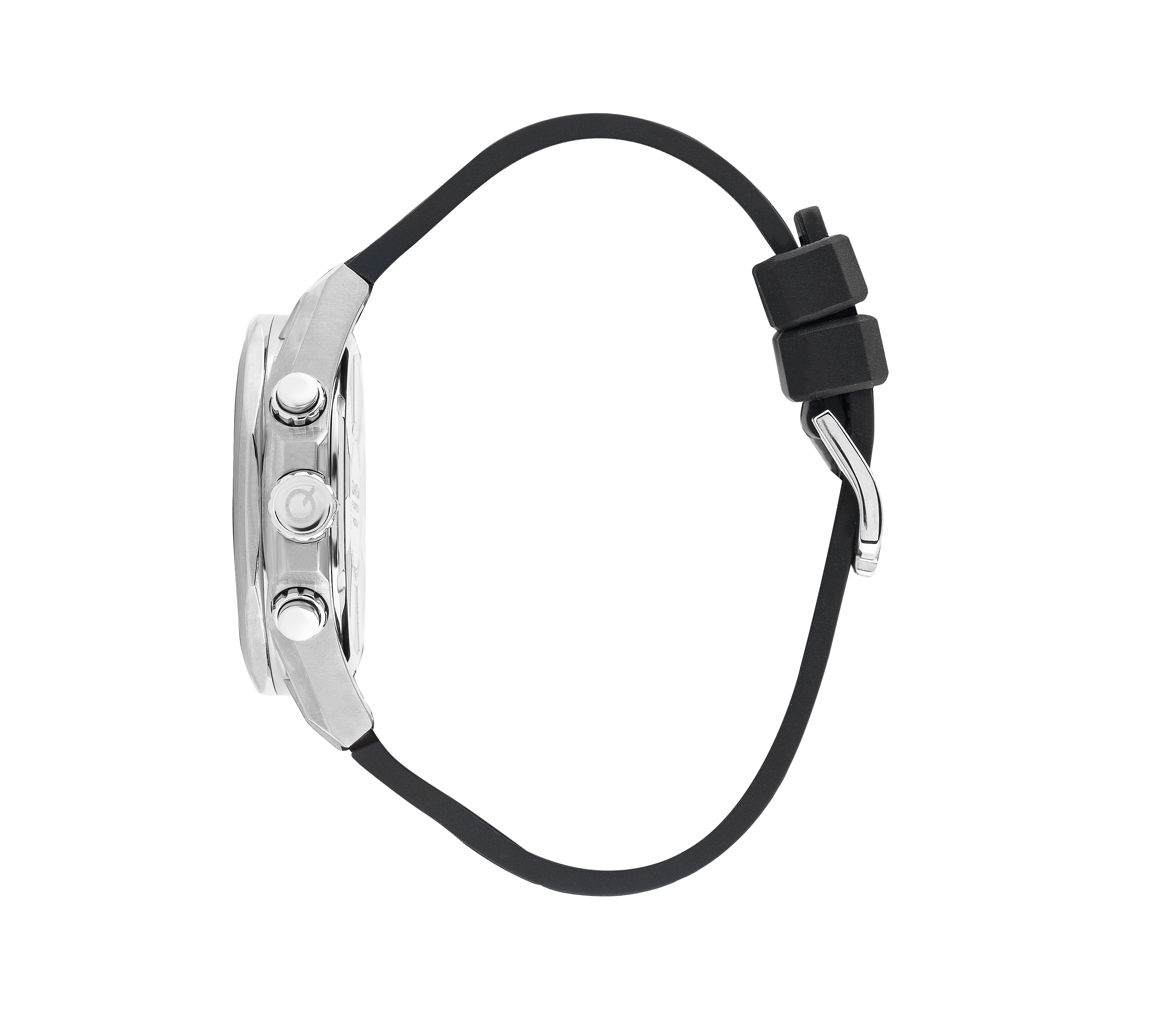 Quantum Powertech Blue Dial Blue Leather Chronograph Silver Case Watch PWG970.699