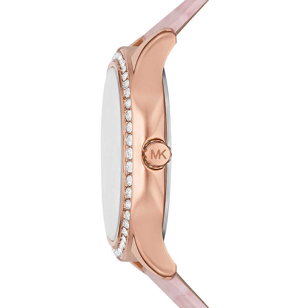 Michael Kors Sage Pavé MOP Dial and Pink Leather Strap Women's Watch - MK4820 Secundaire afbeelding