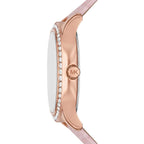 Michael Kors Sage Pavé MOP Dial and Pink Leather Strap Women's Watch - MK4820
