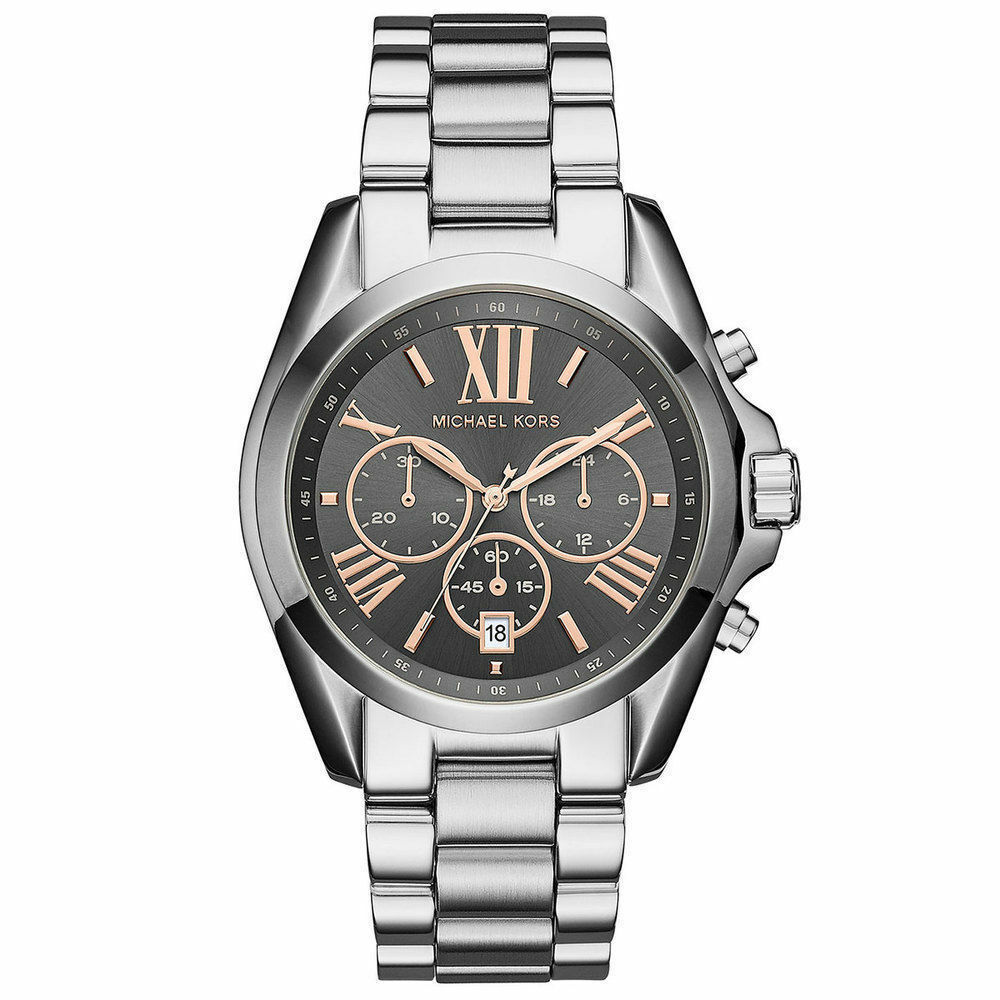 Michael Kors Bradshaw Chronograaf Herenhorloge met Grijze Wijzerplaat en Zilveren Kast - MK6557 Hoofdafbeelding
