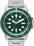 Armani Exchange Leonardo Green Dial Silver Watch - AX1860