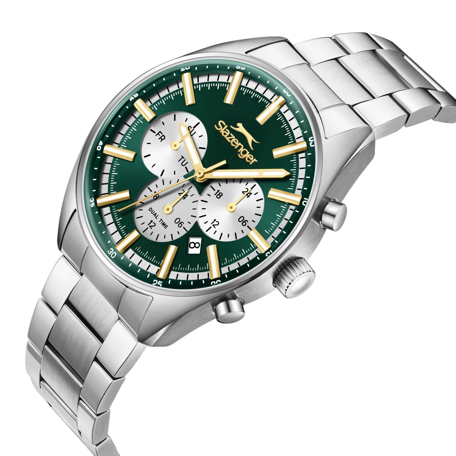 Slazenger Classic Sport Multifunction Green Dial  Silver Watch - SL.09.2602.2.370