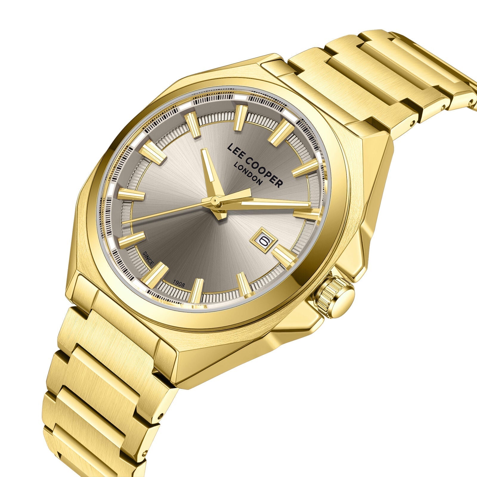 Lee Cooper Oswin Date Window Beige Dial Gold Watch - LC08271.160 Secondary image