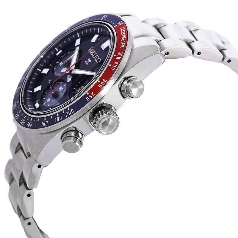 Seiko Speedtimer 41mm Silver-Tone Solar Chronograph Men's Watch SSC913P1