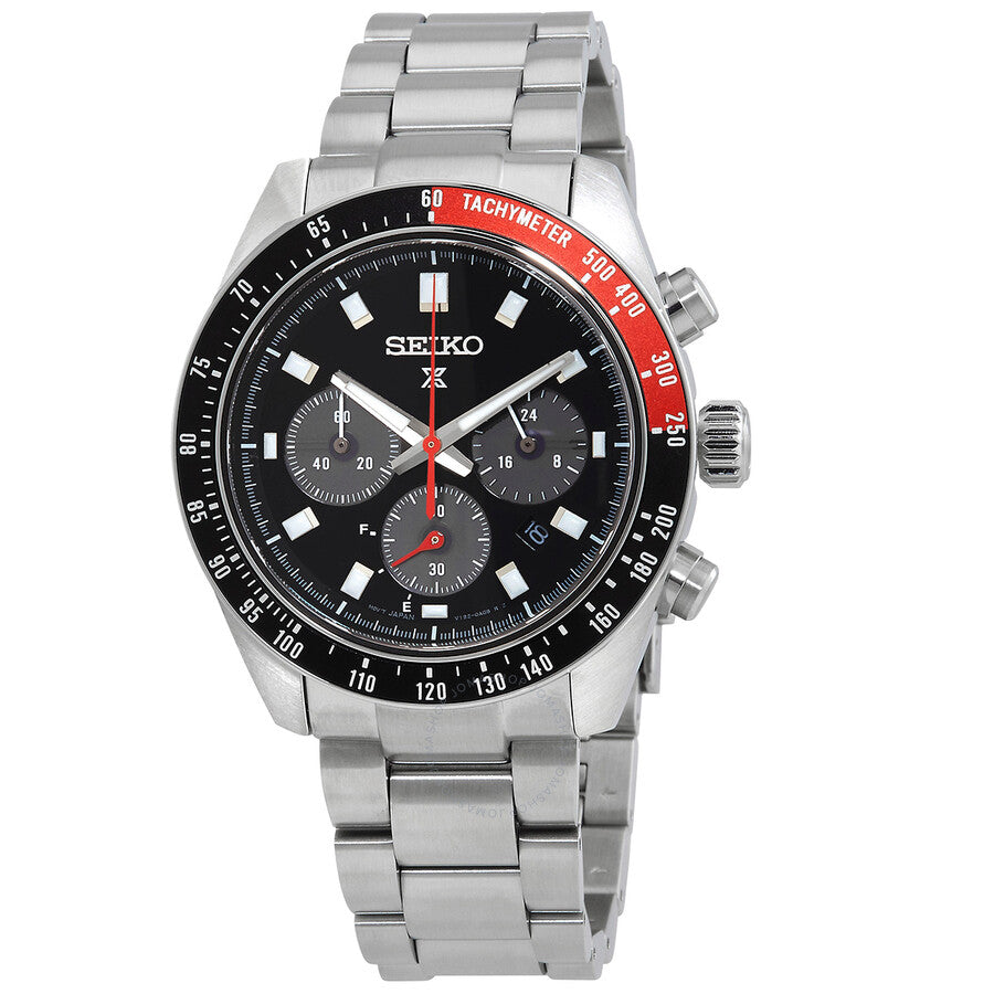Seiko Prospex Speedtimer Chronograph GMT Black Dial Men's Watch SSC915P1