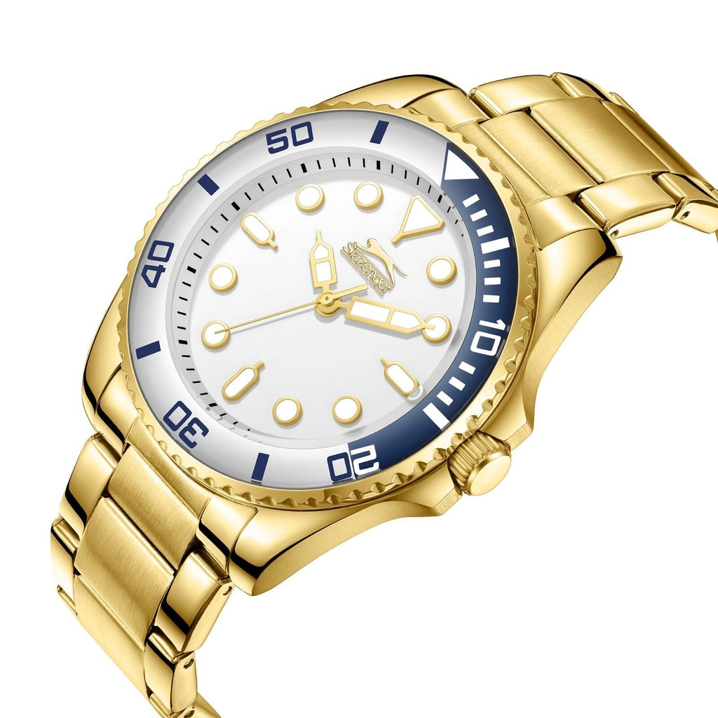 Slazenger Essential Three-hand White Dial Gold Watch - SL.09.2352.1.02
