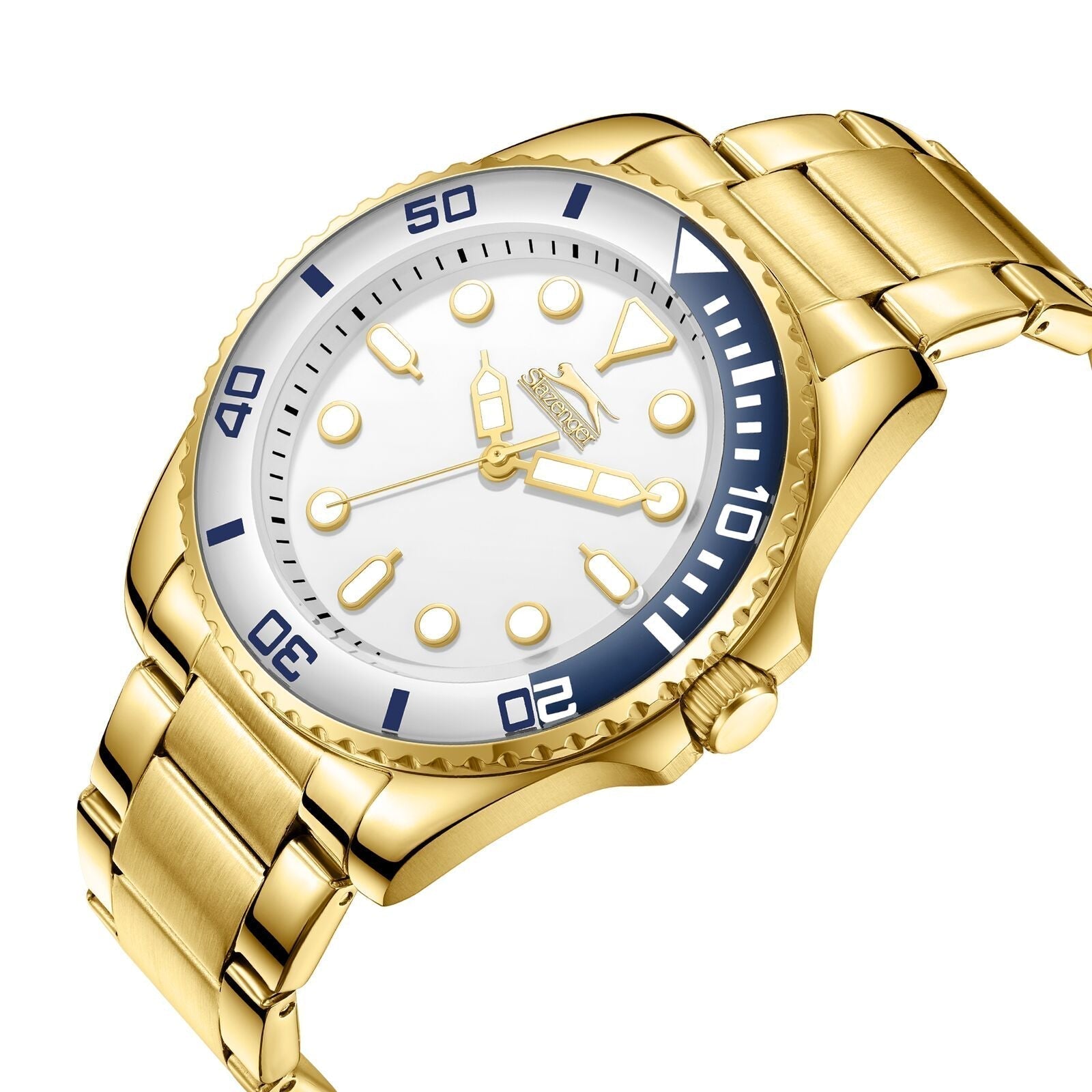 Slazenger Essential Three-hand White Dial Gold Watch - SL.09.2352.1.02