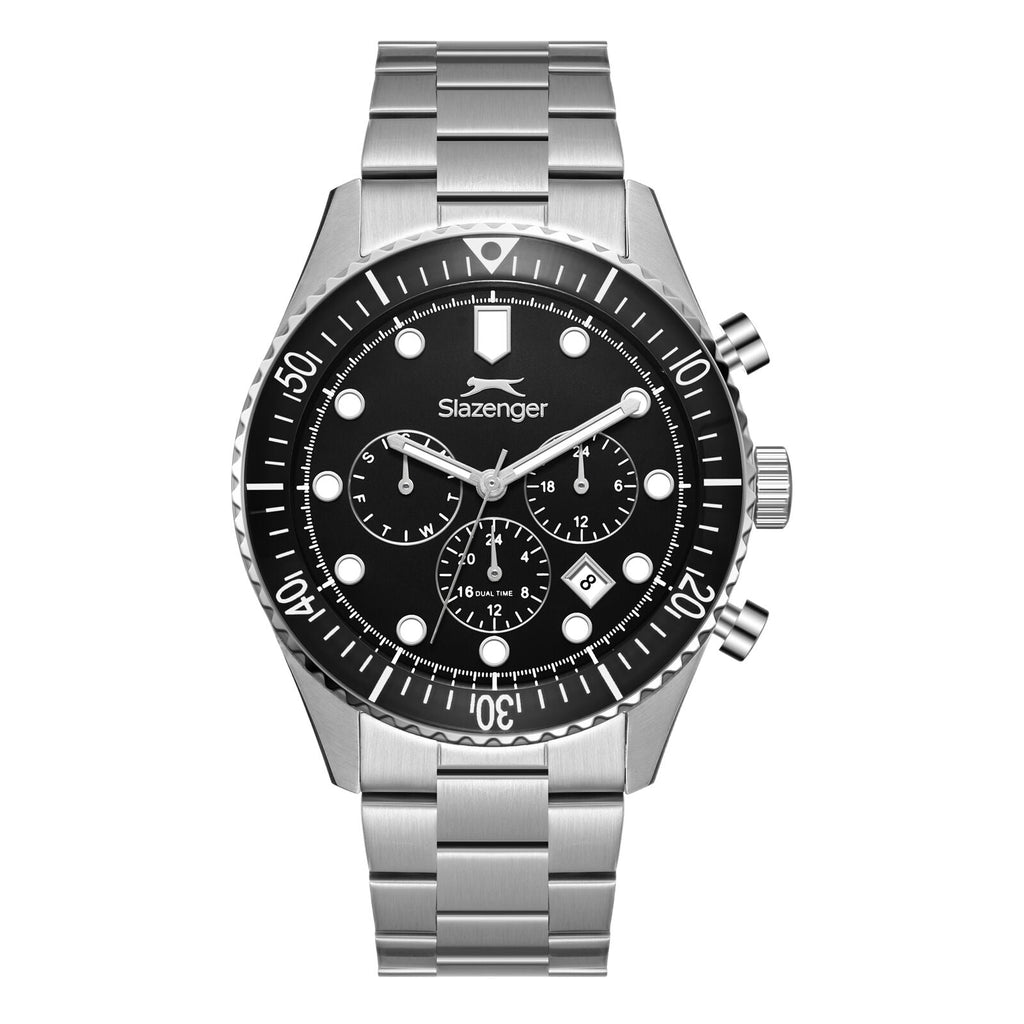Slazenger Chronograph Black Dial Metallic Silver Watch - SL.09.2490.2.01