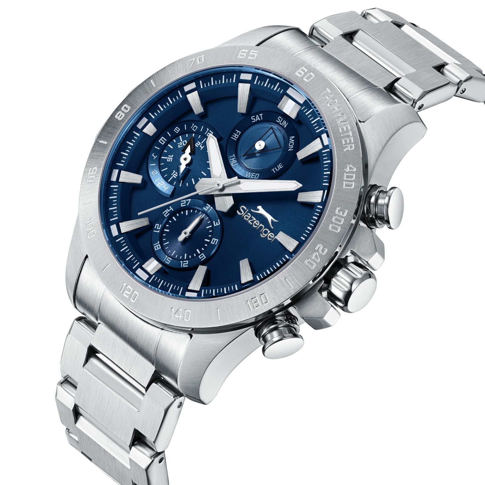 Slazenger Oversized Multifunction Sport Navy Blue Dial Silver Watch - SL.09.2482.2.03 Secondary image