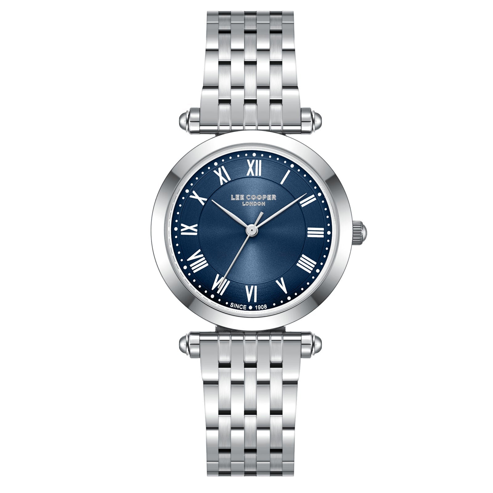 Lee Cooper Classic Roman Numeral Blue Dial Silver Watch - LC08290.390 Hoofdafbeelding