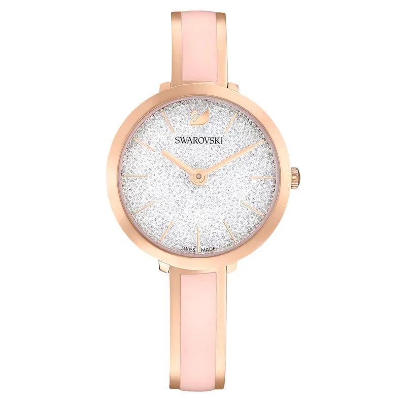 Swarovski Attract 32mm Silver Dial Rose Gold-Tone Women's Watch 5642221