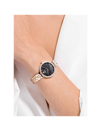 Swarovski Crystal Rose Sparkling Pave Black Dial Rose Gold Tone Women's Watch 5517797