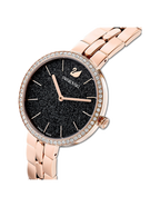 Swarovski Crystal Rose Sparkling Pave Black Dial Rose Gold Tone Women's Watch 5517797