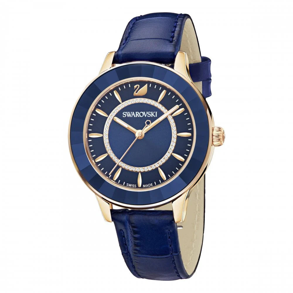 Swarovski Octea Lux Blue Dial Blue Leather Strap Women's Watch 5414413 Secondary image