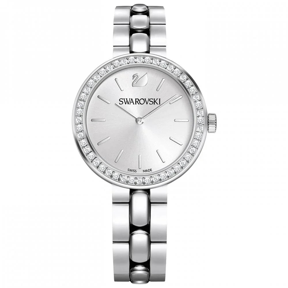 Swarovski Octea Sport Faceted Crystal Bezel White Dial Silver Steel Women's Watch 5095600 Main image