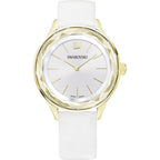 Swarovski Octea Nova Quartz White Dial White Leather Strap Women's Watch 5295337